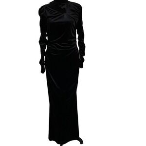 Ivy City Co Romance Me In Black Elegant Velvet Dress Size XS Bodycon Party Event
